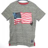 Grå t-shirt med USA-flagga